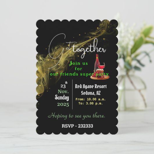 Viering vrienden verzamelen kaart (Staand voorkant)