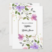 Viering vrijgezellenfeest waterverf zomerbloem kaart (Voorkant / Achterkant)