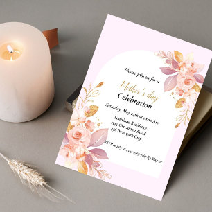 viering waterverf florale Moederdag Invita Kaart
