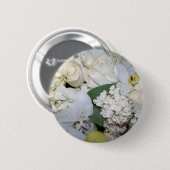 Viering, witte rozen & orchies_ ronde button 5,7 cm (Voorkant /achterkant)