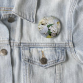 Viering, witte rozen & orchies_ ronde button 5,7 cm (In situ)