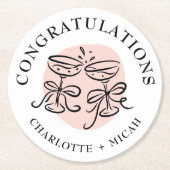 Vieringen Cheers Doodle Ronde Kartonnen Onderzetter (Voorkant)