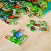 Vieringen met mijn op maat gemaakte kerst-kerstbro legpuzzel (Zijkant)