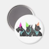 Vieringen Scotties in Feesthoeden Magneet (Voorkant / Achterkant)