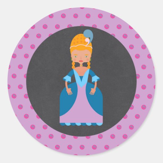 Vierjarige koningin van het Franse meisje Ronde Sticker (Voorkant)