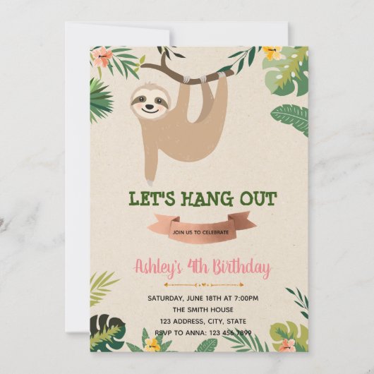 Vierjarige uitnodiging voor Slote meisjes (Voorkant)