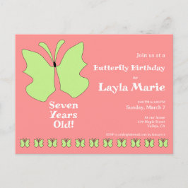 Vierjarige Vlinder Verjaardagsfeestje Zeven Jaar O Briefkaart