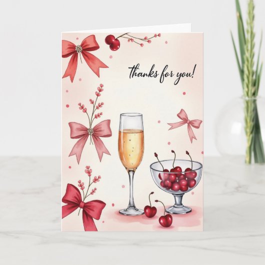 Vierkaart met champagne kaart (Voorkant)