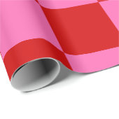 Vierkanaals Controle DIY-kleuren Rood warm roze Cadeaupapier (Rol Hoek)