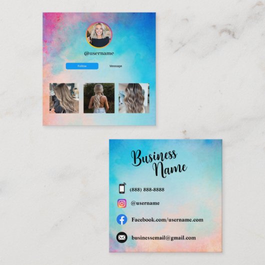 Vierkant, 2,5 x 2,5-inch Visitekaartje (Voorkant / Achterkant)