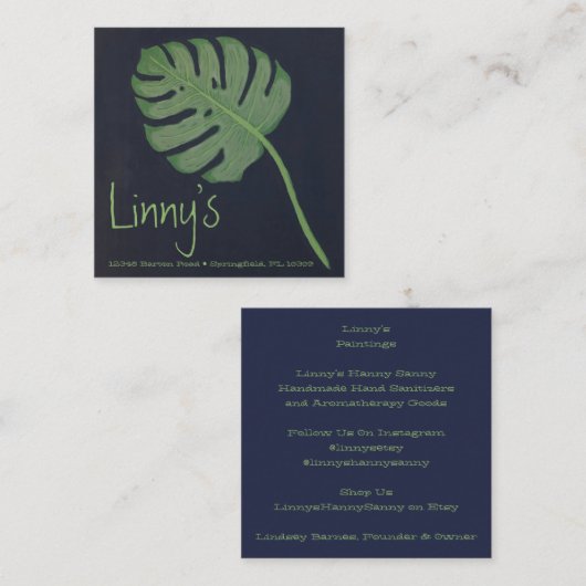 Vierkant, 2,5 x 2,5-inch Visitekaartje (Voorkant / Achterkant)