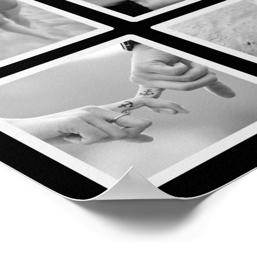 Vierkant 4 Fotocollage Zwart-wit Poster (Hoek)