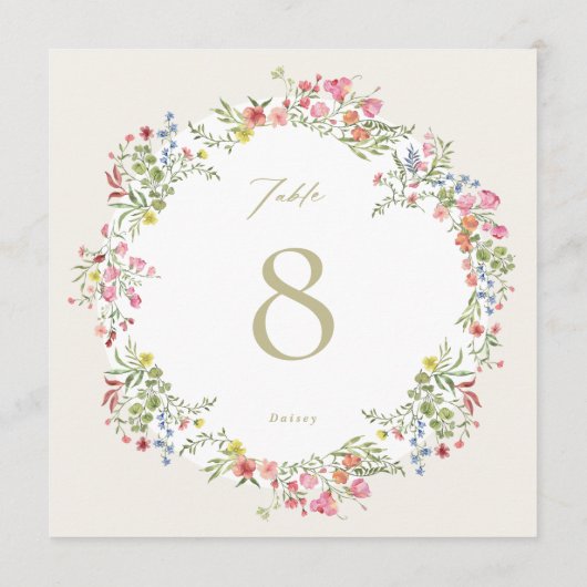 vierkant 5 x 5 bloemenboog Trouwtafel Nummer (Achterkant)