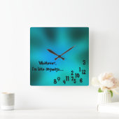 Vierkant aangepaste groene, blauwe klok (Huis)