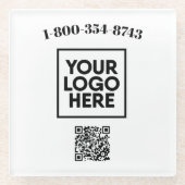 Vierkant aangepaste QR-code voor aangepaste Logo Glazen Onderzetter (Voorkant)