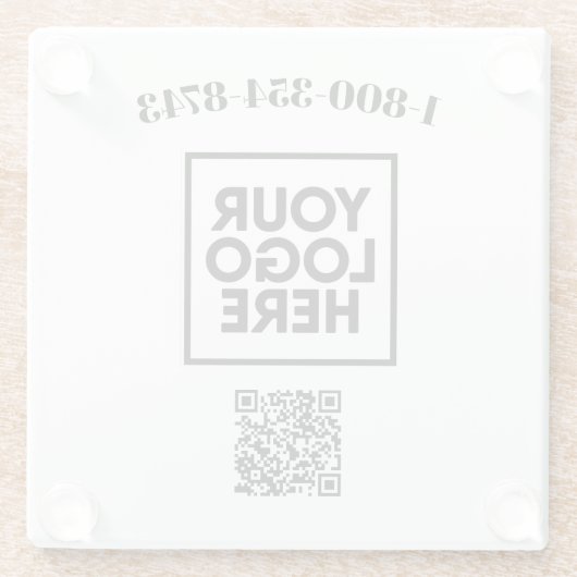 Vierkant aangepaste QR-code voor aangepaste Logo Glazen Onderzetter (Achterkant)