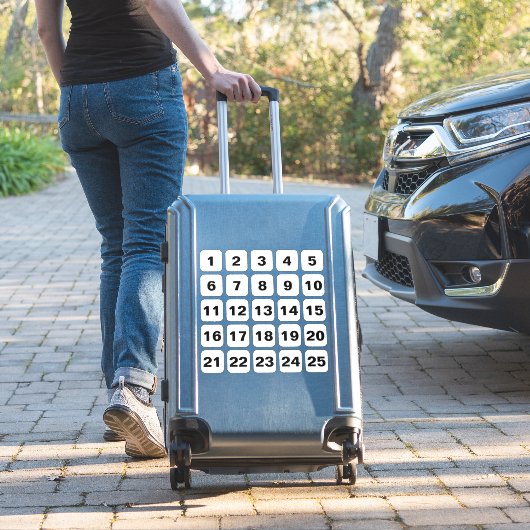  Vierkant Aantal Stickers Zwart op Wit (Koffer Insitu)