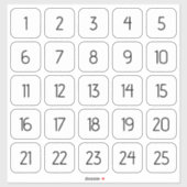  Vierkant Aantal Stickers Zwart op Wit (Vel)