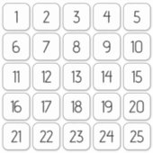  Vierkant Aantal Stickers Zwart op Wit (Voorkant)