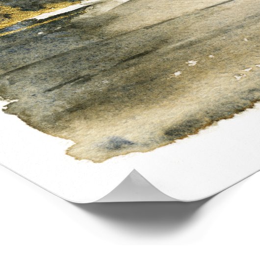 Vierkant Abstract Landschap Waterverf Art Print (Hoek)