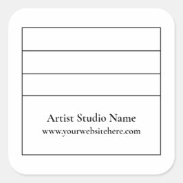 Vierkant achterkant tekenlabel sticker