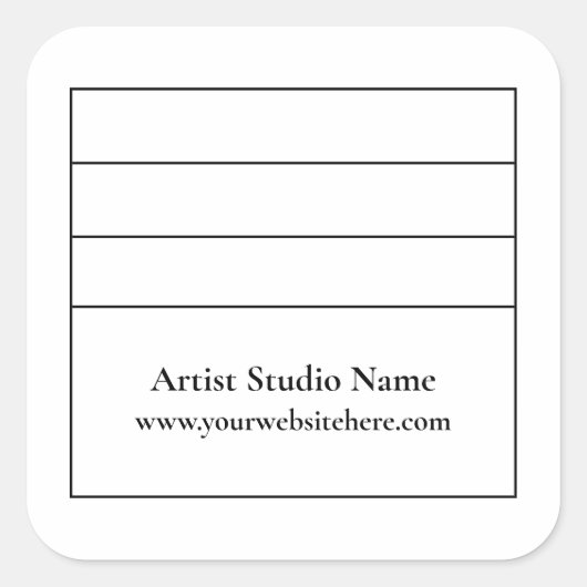 Vierkant achterkant tekenlabel sticker (Voorkant)