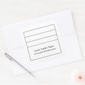 Vierkant achterkant tekenlabel sticker (Envelop)