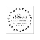 Vierkant afdrukgrens schattig retouradres rubberstempel (Afrduk)