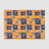 Vierkant Afstuderen jaar Oranje Tissuepapier (Voorkant)