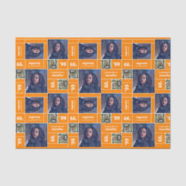 Vierkant Afstuderen jaar Oranje Tissuepapier