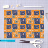 Vierkant Afstuderen jaar Oranje Tissuepapier (Craft)