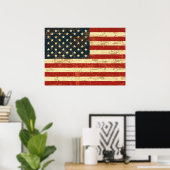 Vierkant-Amerikaanse vlag Poster (Thuiskantoor)