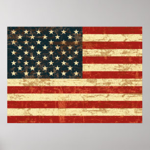 Vierkant-Amerikaanse vlag Poster