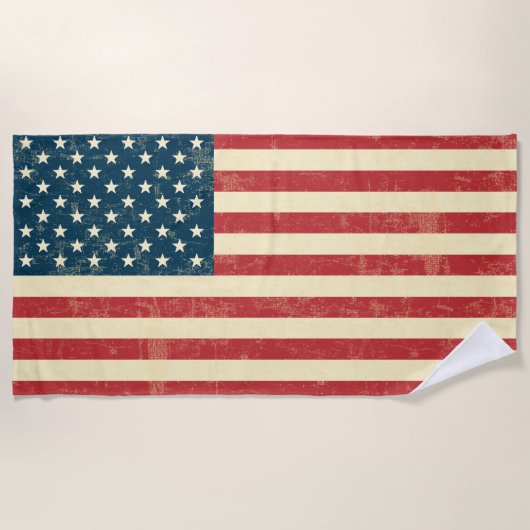 Vierkant-Amerikaanse vlag Strandlaken (Voorkant)