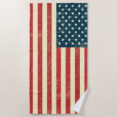 Vierkant-Amerikaanse vlag Strandlaken (Voorkant)