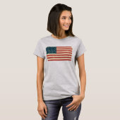 Vierkant-Amerikaanse vlag T-shirt (Voorkant volledig)