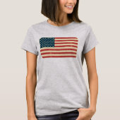 Vierkant-Amerikaanse vlag T-shirt (Voorkant)
