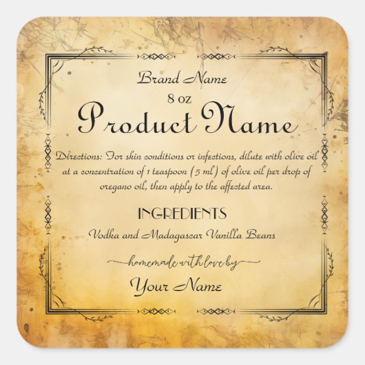 Vierkant Apotheek Stijl Labels (Voorkant)