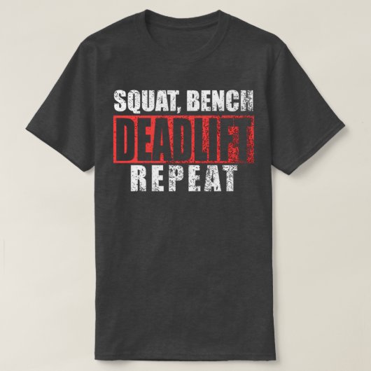 Vierkant bank Deadlift 1 T-shirt (Design voorkant)