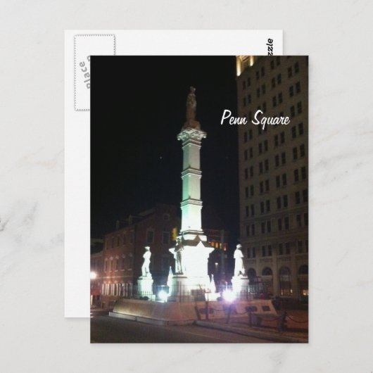 Vierkant bij nacht briefkaart (Voorkant / Achterkant)