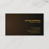 Vierkant Blauw Bruin Goud Patroon | Luxe Visitekaartje (Achterkant)