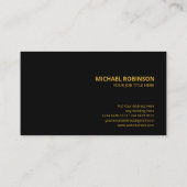 Vierkant Blauw Bruin Goud Patroon | Luxe zwart Visitekaartje (Achterkant)