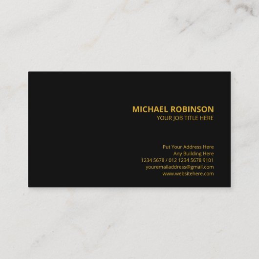 Vierkant Blauw Bruin Goud Patroon | Luxe zwart Visitekaartje (Achterkant)