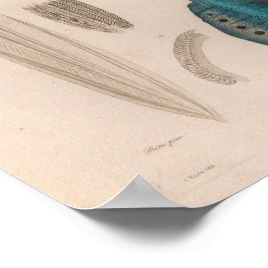 Vierkant blauw  Zee maakt kunst afdrukken Poster (Hoek)