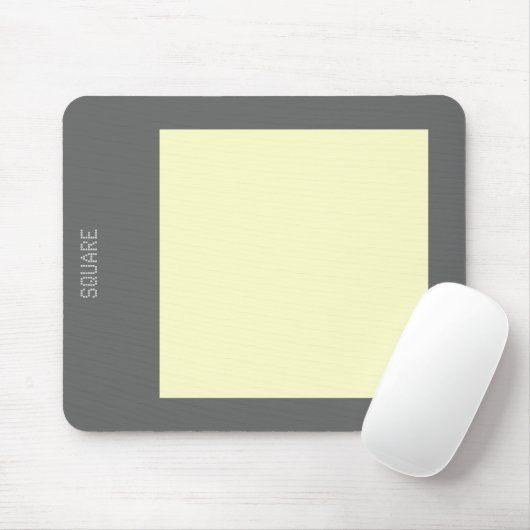 Vierkant - Bleek geel en grijs Muismat (Met muis)