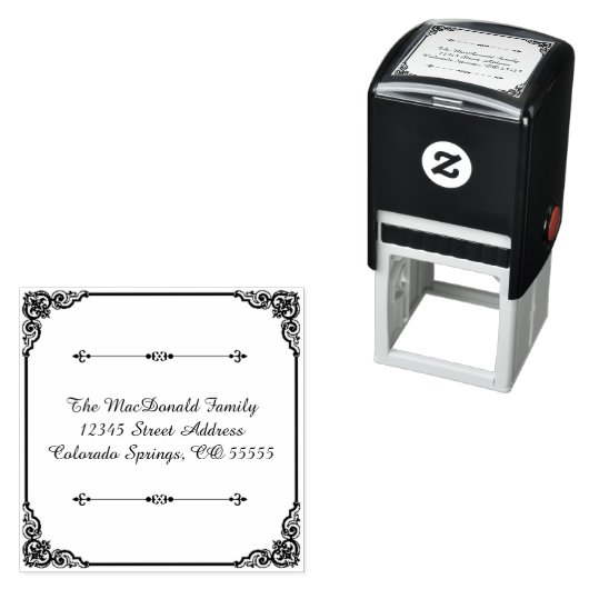 Vierkant bloeien - Zelfinkt adresstempel Zelfinktende Stempel (In situ)