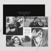 Vierkant Blok 4 Fotocollage Modern Save the Date (Voorkant / Achterkant)