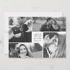 Vierkant Blok 4 Fotocollage Modern Save the Date