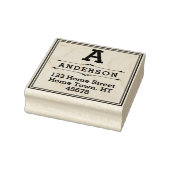 Vierkant Blok Monogram Retouradres Rubberstempel (Stempel)