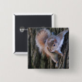 Vierkant boomstam vierkante button 5,1 cm (Voorkant /achterkant)